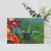 Orange Poppies Painting Dankeskarte (Stehend Vorderseite)