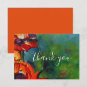 Orange Poppies Painting Dankeskarte (Vorne/Hinten)