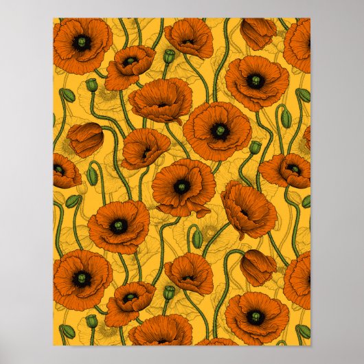 Orange Poppies Poster (Vorne)