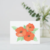 Orange Poppies Postkarte (Stehend Vorderseite)