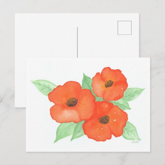 Orange Poppies Postkarte (Vorne/Hinten)