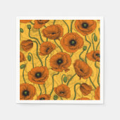 Orange Poppies Serviette (Vorderseite)