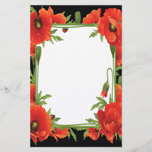 Orange Poppies Stationary Briefpapier