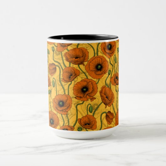 Orange Poppies Tasse (Zentrum)