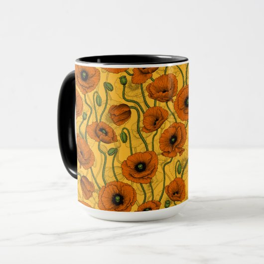 Orange Poppies Tasse (Vorderseite Links)