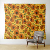 Orange Poppies Wandteppich (Beispiel (Horizontal))