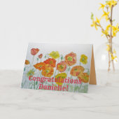 Orange Poppies Watercolor Gratulations Card Karte (Gelbe Blume)