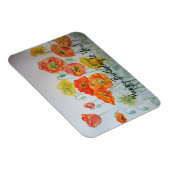 Orange Poppies Watercolor Happy Birthday Magnet (Rechte Seite)
