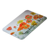 Orange Poppies Watercolor Happy Birthday Magnet (Linke Seite)