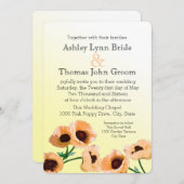 Orange Poppies Wedding Einladung (Vorne/Hinten)