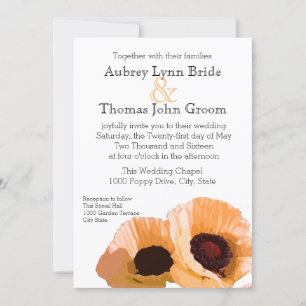 Orange Poppies Wedding Einladung