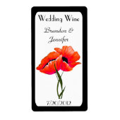 Orange Poppies Wedding Mini Wine Labels (Vorne)