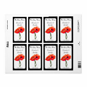 Orange Poppies Wedding Mini Wine Labels (Vorne)