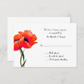 Orange Poppies Wedding Response Card RSVP Karte (Vorne/Hinten)