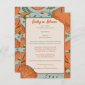 Orange Poppy Baby Blütendusche Einladung Postkarte (Vorne/Hinten)