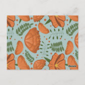 Orange Poppy Baby Blütendusche Einladung Postkarte (Rückseite)