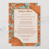 Orange Poppy Baby Dusche in der Ferne Einladung (Vorne/Hinten)