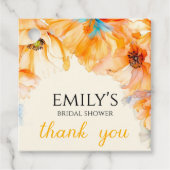 Orange Poppy Bloom Brautparty vielen Dank Geschenkanhänger (Vorderseite)