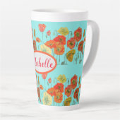 Orange Poppy Blume Aqua la Tasse (Rechte Ecke)