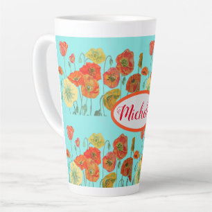 Orange Poppy Blume Aqua la Tasse