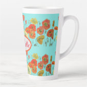 Orange Poppy Blume Aqua la Tasse (Rechts)