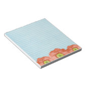 Orange Poppy Blume Aquarellfarben Light Blue Linde Notizblock (angewinkelt)
