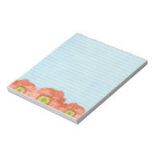 Orange Poppy Blume Aquarellfarben Light Blue Linde Notizblock (Rotiert)