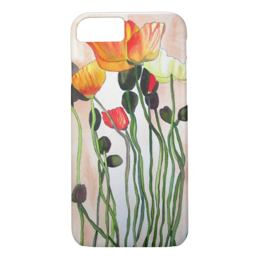 Orange Poppy Blume Aquarellkunst Case-Mate iPhone Hülle (Rückseite)