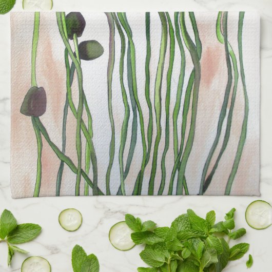 Orange Poppy Blume Aquarellmalerei Handtuch (Gefaltet)