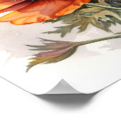 Orange Poppy Blume Art Print Poster (Ecke)