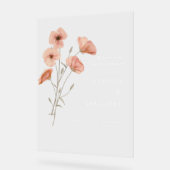 Orange Poppy Blume botanische Hochzeit Begrüßungsz Acrylschild (Winkel)