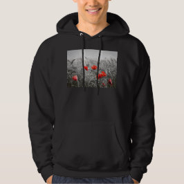 Orange Poppy Blume Field Minimalistisch Fotografie Hoodie