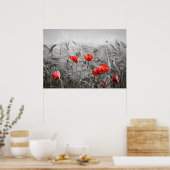 Orange Poppy Blume Field Minimalistisch Fotografie Poster (Küche)