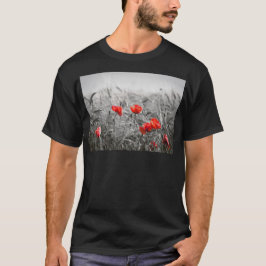 Orange Poppy Blume Field Minimalistisch Fotografie T-Shirt