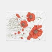 Orange Poppy Blume Fleecedecke (Vorderseite (Horizontal))