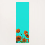 Orange Poppy Blume Floral Monogram Initial Gift Yogamatte (Rückseite)