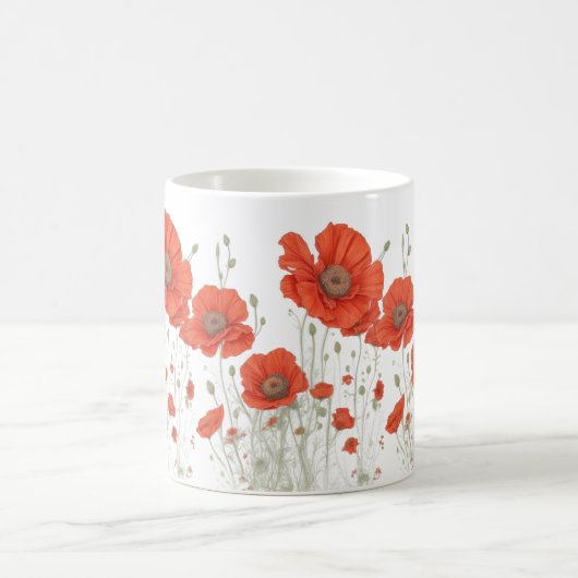 Orange Poppy Blume Kaffeetasse (Mittel)