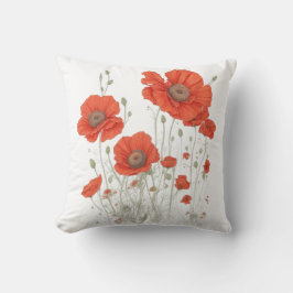 Orange Poppy Blume Kissen