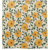Orange Poppy Blume Pattern Duschvorhang (Vorderseite)