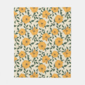 Orange Poppy Blume Pattern Fleecedecke (Vorderseite)