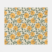 Orange Poppy Blume Pattern Fleecedecke (Vorderseite (Horizontal))