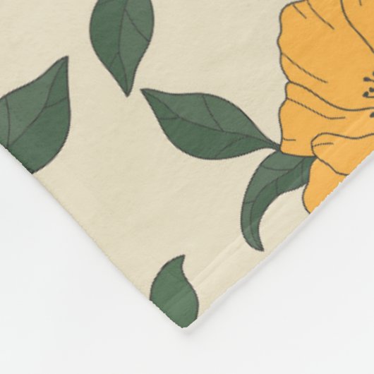 Orange Poppy Blume Pattern Fleecedecke (Ecke)