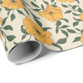 Orange Poppy Blume Pattern Geschenkpapier (Rolleneckpunkt)