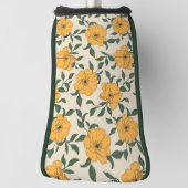 Orange Poppy Blume Pattern Golf Headcover (Rotieren 90)