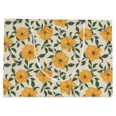 Orange Poppy Blume Pattern Große Geschenktüte (Rückseite)