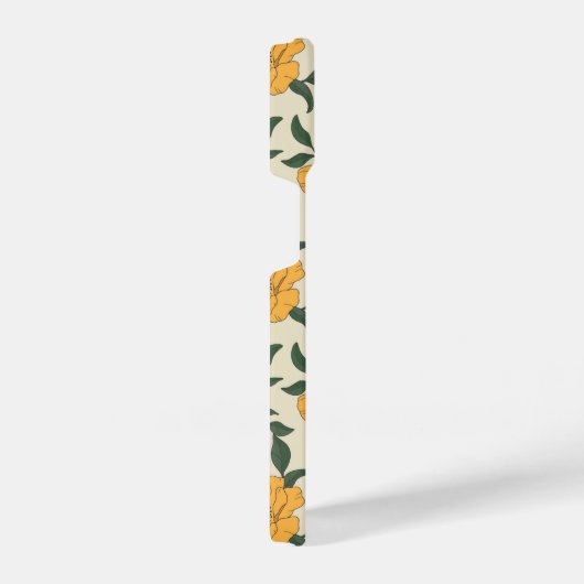 Orange Poppy Blume Pattern iPhone Hülle (Rechte Seite)