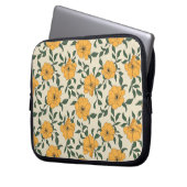 Orange Poppy Blume Pattern Laptopschutzhülle (Vorderseite Links)
