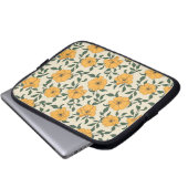 Orange Poppy Blume Pattern Laptopschutzhülle (Vorne Knopf)