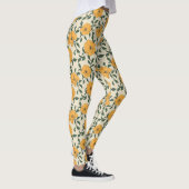 Orange Poppy Blume Pattern Leggings (Rechts)