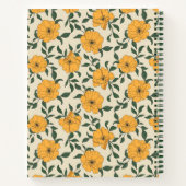 Orange Poppy Blume Pattern Notizblock (Rückseite)